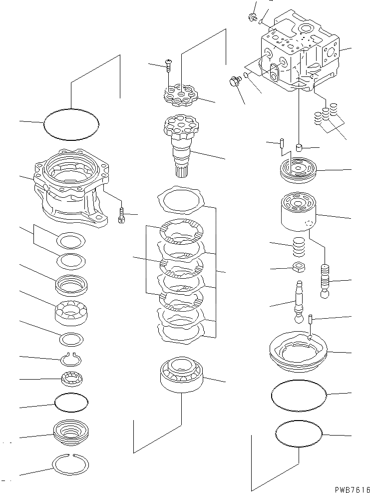 Схема запчастей Komatsu PC340NLC-6 - МОТОР ПОВОРОТА (/) ОСНОВН. КОМПОНЕНТЫ И РЕМКОМПЛЕКТЫ