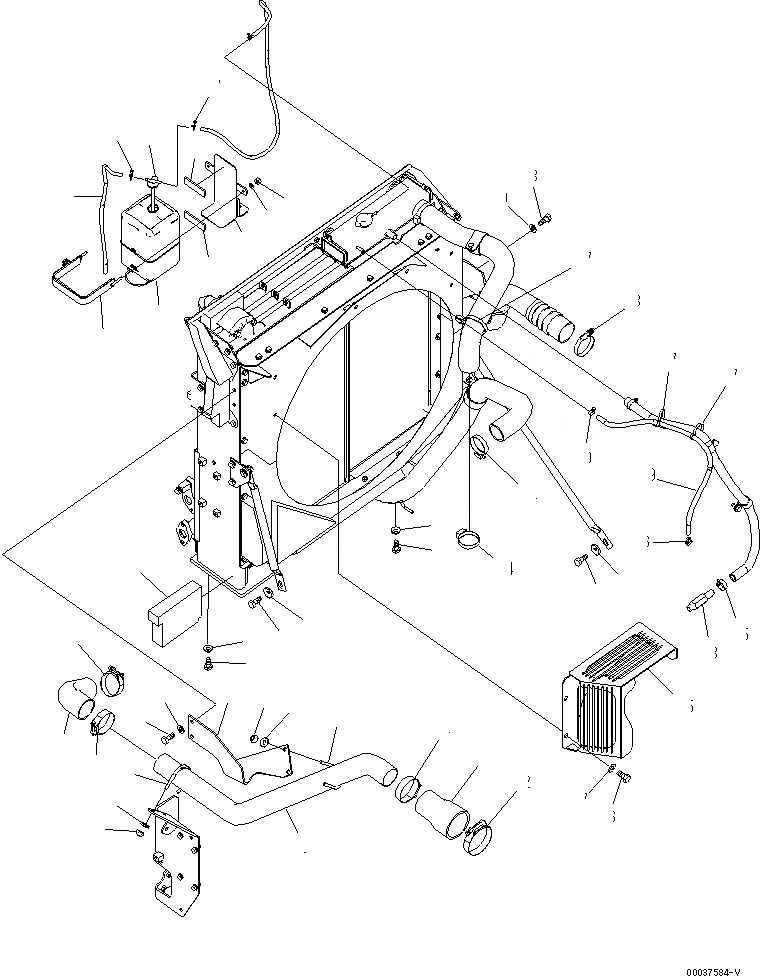 Схема запчастей Komatsu PC350-7E0 - ОХЛАЖД-Е (ВОЗД. ЛИНИЯ ОХЛАЖДЕНИЯ И AND ВТОРИЧН. БАК) СИСТЕМА ОХЛАЖДЕНИЯ
