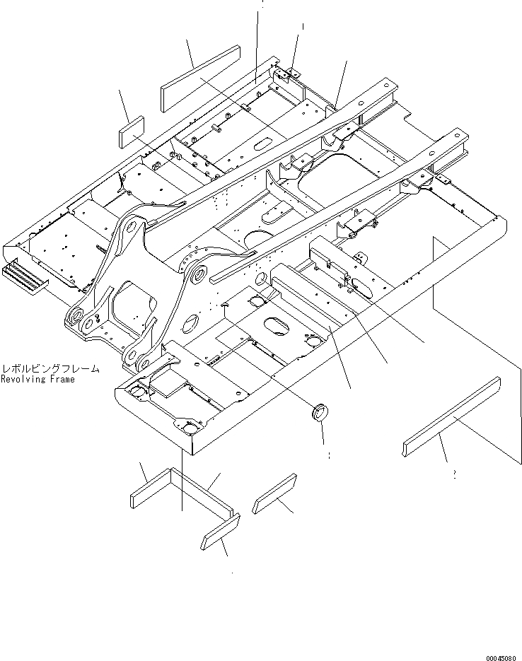 Схема запчастей Komatsu PC350-7E0 - ОСНОВНАЯ РАМА (ЩИТКИ) ОСНОВНАЯ РАМА И ЕЕ ЧАСТИ