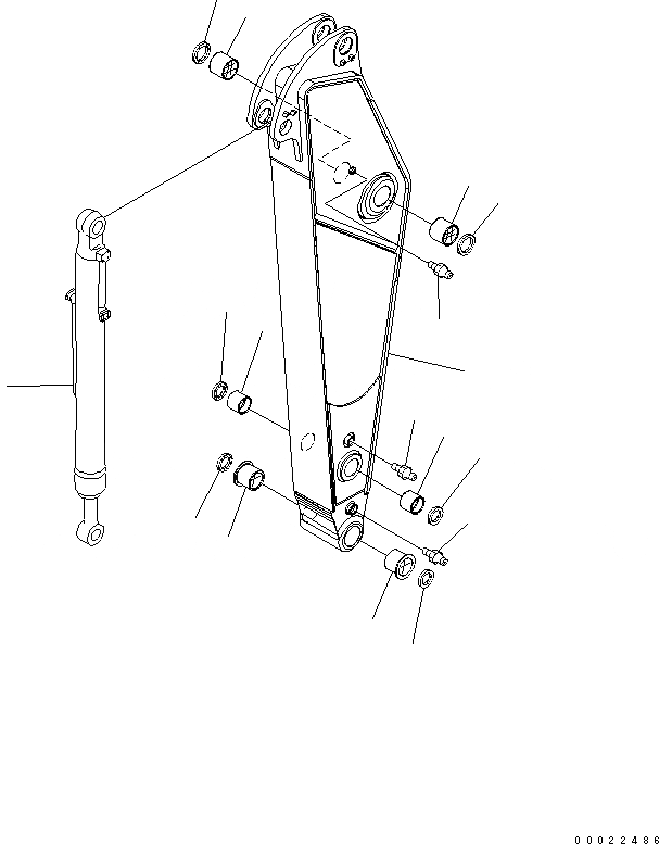 Схема запчастей Komatsu PC350-7E0 - РУКОЯТЬ (.M) ( ЧАС. СИСТ. СМАЗКИ ТИП) РАБОЧЕЕ ОБОРУДОВАНИЕ
