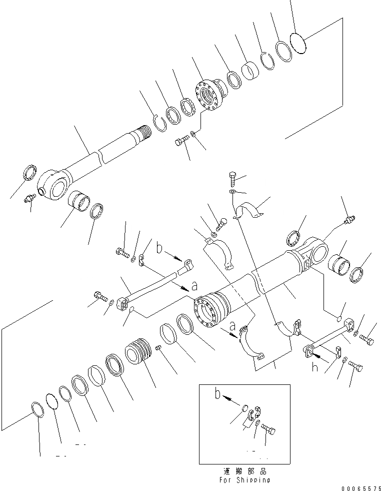 Схема запчастей Komatsu PC350-7E0 - ЦИЛИНДР КОВША (ДЛЯ .M РУКОЯТЬ) ( ЧАС. СИСТ. СМАЗКИ ТИП)(№787-) ОСНОВН. КОМПОНЕНТЫ И РЕМКОМПЛЕКТЫ