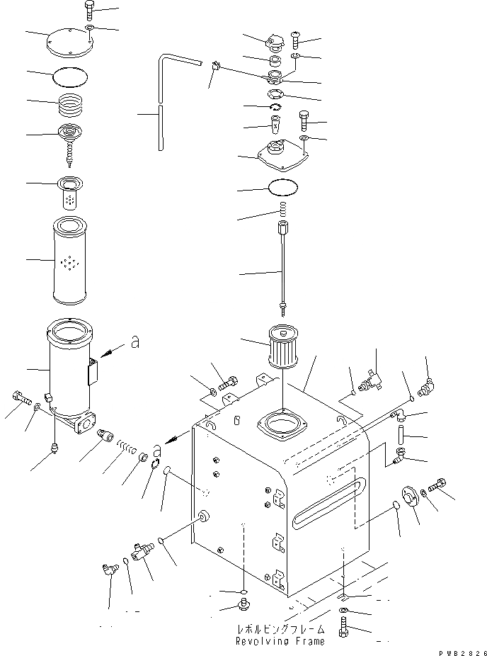 Схема запчастей Komatsu PC350-6Z - ГИДР. БАК. (БЕЗ ДАТЧИКА)(№-999) ГИДРАВЛИКА