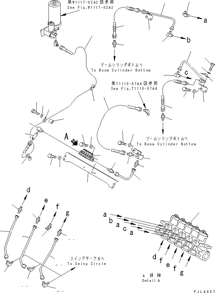 Схема запчастей Komatsu PC350-6 - ЭЛЕМЕНТЫ СИСТЕМЫ АВТОМАТИЧ. СМАЗКИ (РАСПРЕДЕЛИТЕЛЬ И ЛИНИЯ СМАЗКИ) (КОМПЛЕКТ)(№7-) РАЗНОЕ