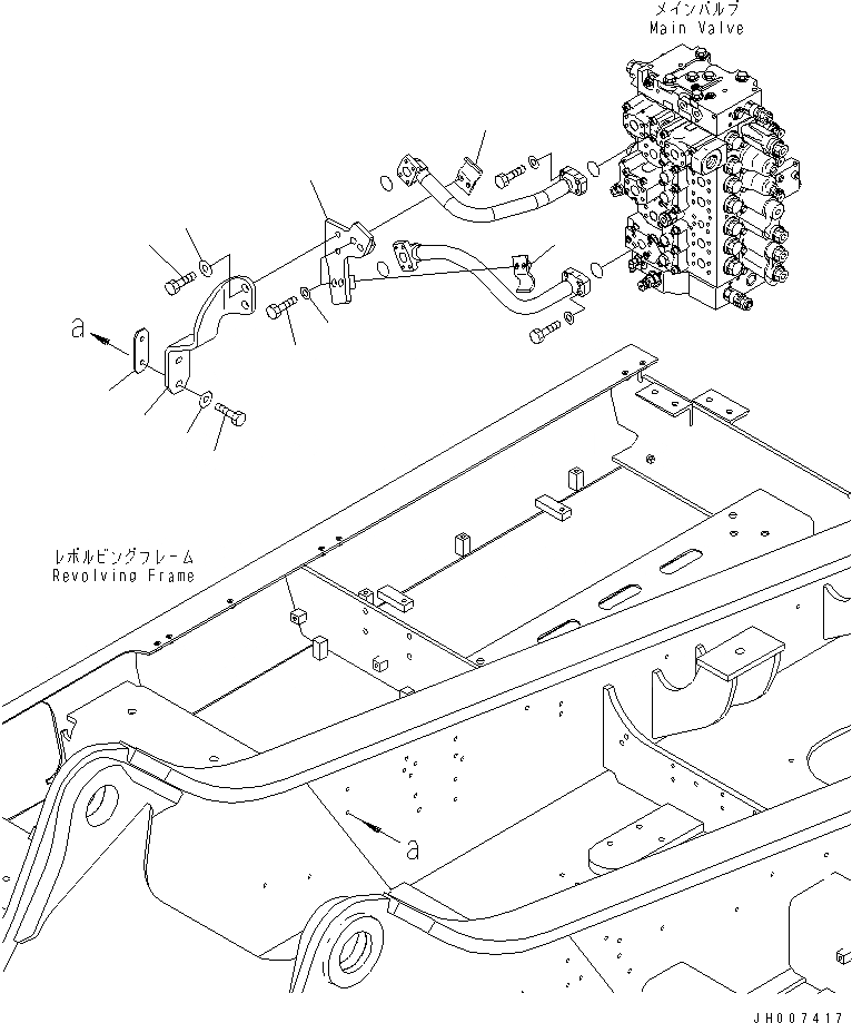 Схема запчастей Komatsu PC350-7 - РУКОЯТЬ И КОВШ ТРУБЫ (КОРПУС) ГИДРАВЛИКА