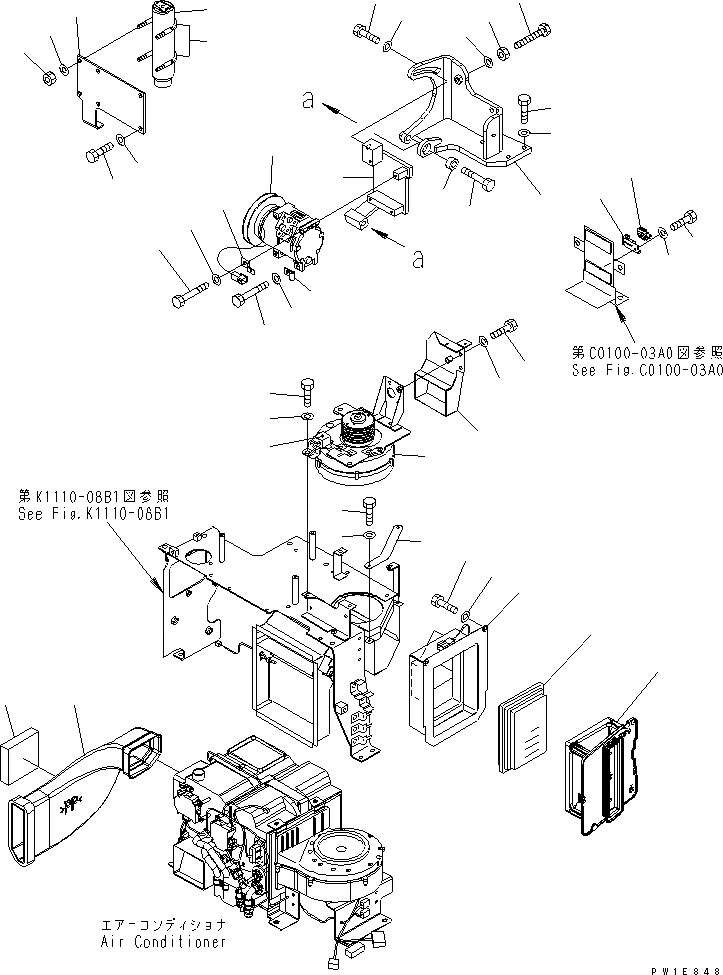 Схема запчастей Komatsu PC350-7 - КОНДИЦИОНЕР (ВОЗДУХОВОДЫ)(№-) КАБИНА ОПЕРАТОРА И СИСТЕМА УПРАВЛЕНИЯ