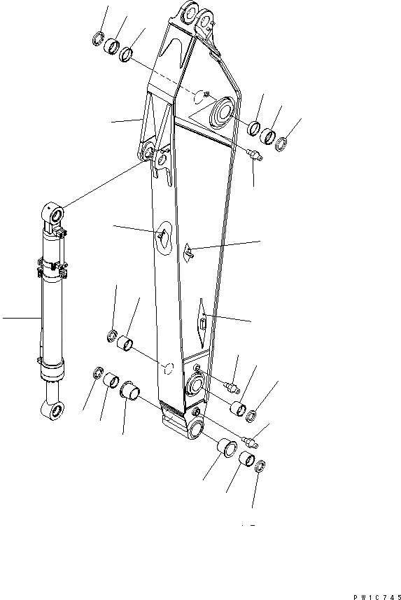 Схема запчастей Komatsu PC350-7 - РУКОЯТЬ (.M) (С ДОПОЛН. ГИДРОЛИНИЕЙ)(№-) РАБОЧЕЕ ОБОРУДОВАНИЕ
