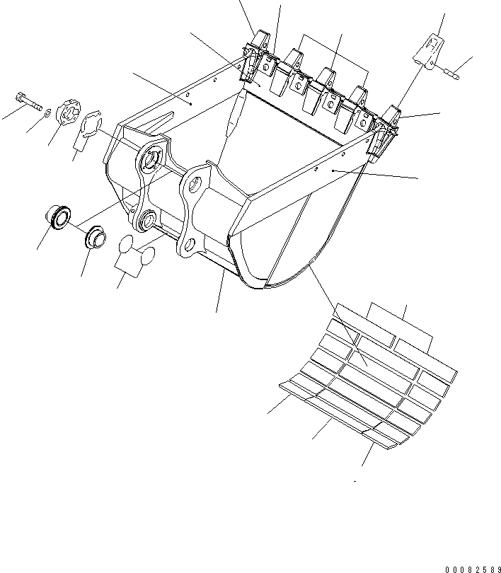 Схема запчастей Komatsu PC350-7 - КОВШ¤ .M¤ MM (УСИЛ.) ( ЧАС. СИСТЕМА СМАЗКИ) РАБОЧЕЕ ОБОРУДОВАНИЕ
