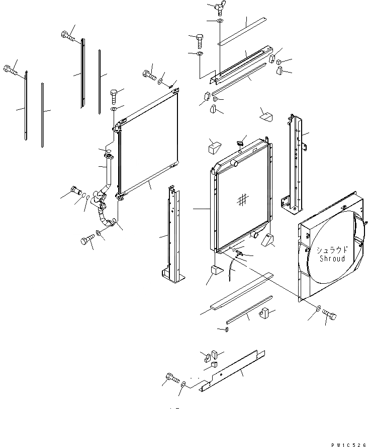 Схема запчастей Komatsu PC350-7-AA - ОХЛАЖД-Е (РАДИАТОР И МАСЛООХЛАДИТЕЛЬ)(№-) СИСТЕМА ОХЛАЖДЕНИЯ