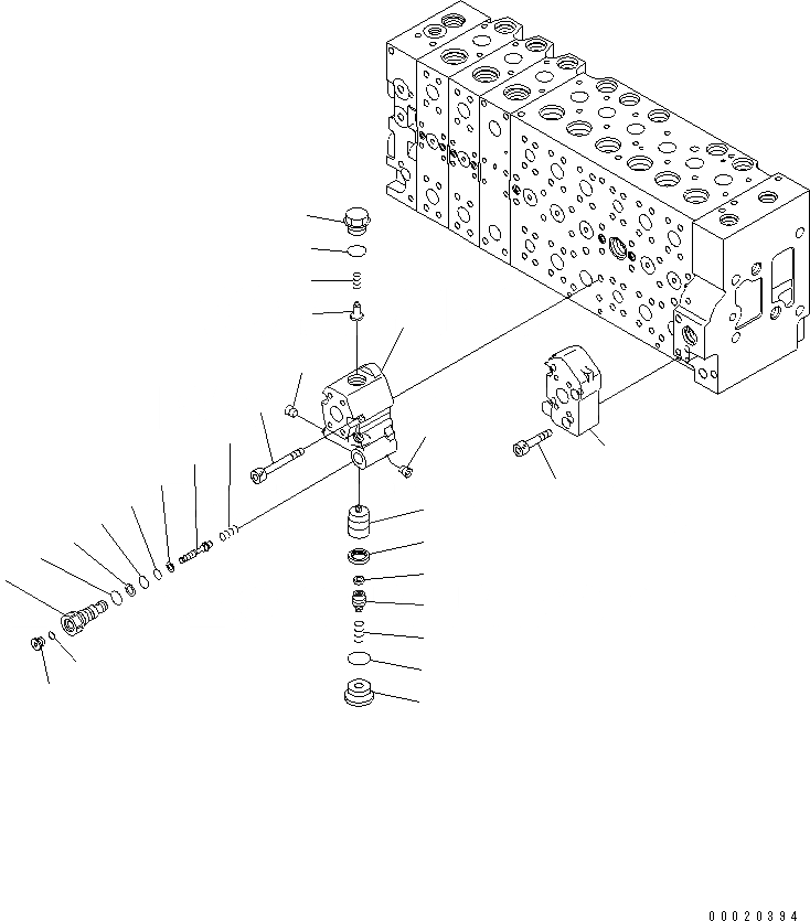 Схема запчастей Komatsu PC350-7-AA - ОСНОВН. КЛАПАН (-АКТУАТОР) (/) ОСНОВН. КОМПОНЕНТЫ И РЕМКОМПЛЕКТЫ