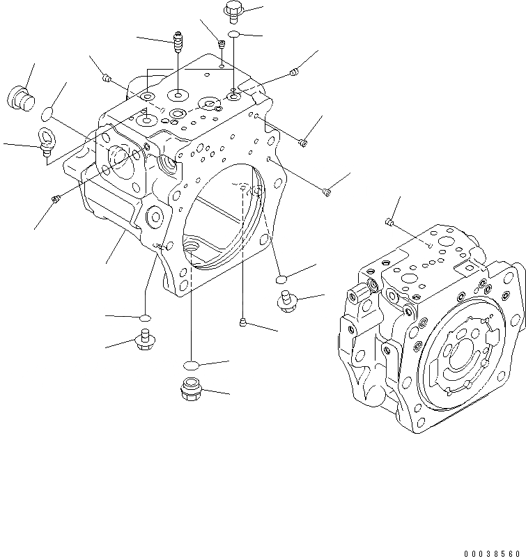 Схема запчастей Komatsu PC350-8 - ОСНОВН. НАСОС (/)(№-) ОСНОВН. КОМПОНЕНТЫ И РЕМКОМПЛЕКТЫ