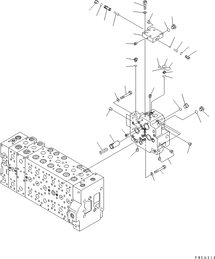 Схема запчастей Komatsu PC350-8 - ОСНОВН. КЛАПАН (-АКТУАТОР) (/)(№-) ОСНОВН. КОМПОНЕНТЫ И РЕМКОМПЛЕКТЫ