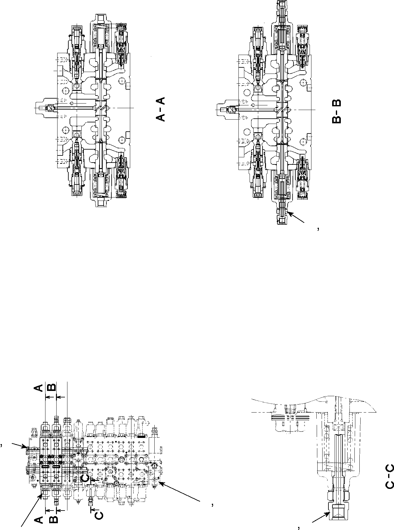 Схема запчастей Komatsu PC350LC - УПРАВЛЯЮЩ. КЛАПАН В СБОРЕ 