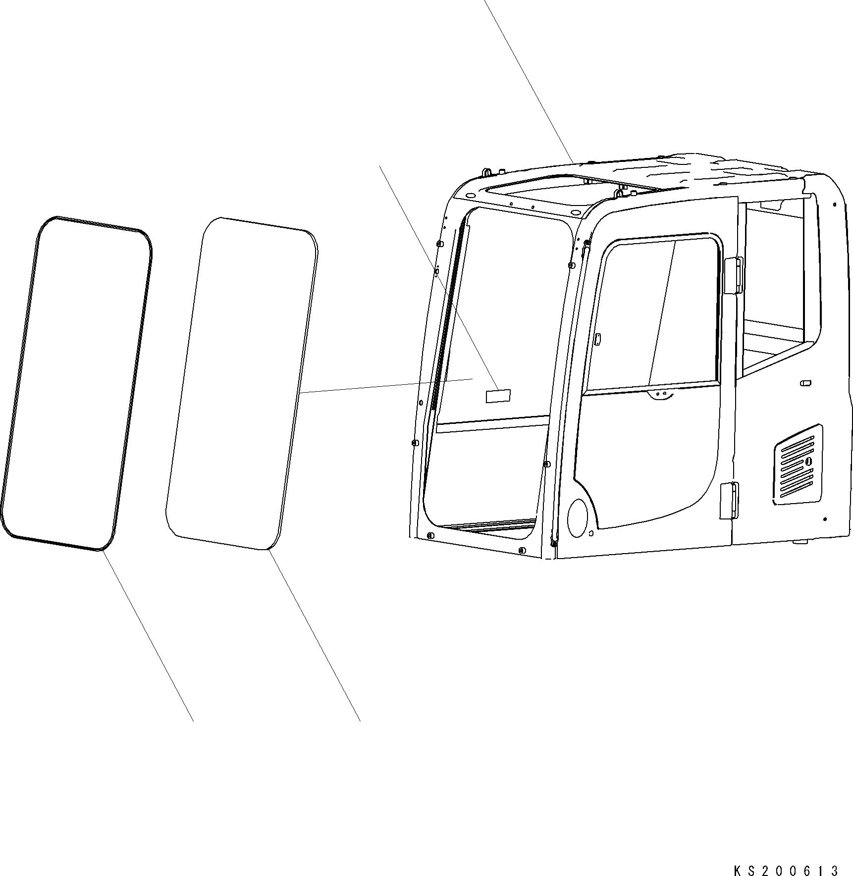 Схема запчастей Komatsu PC350LC - OPERATOR КАБИНА (№K7-) 