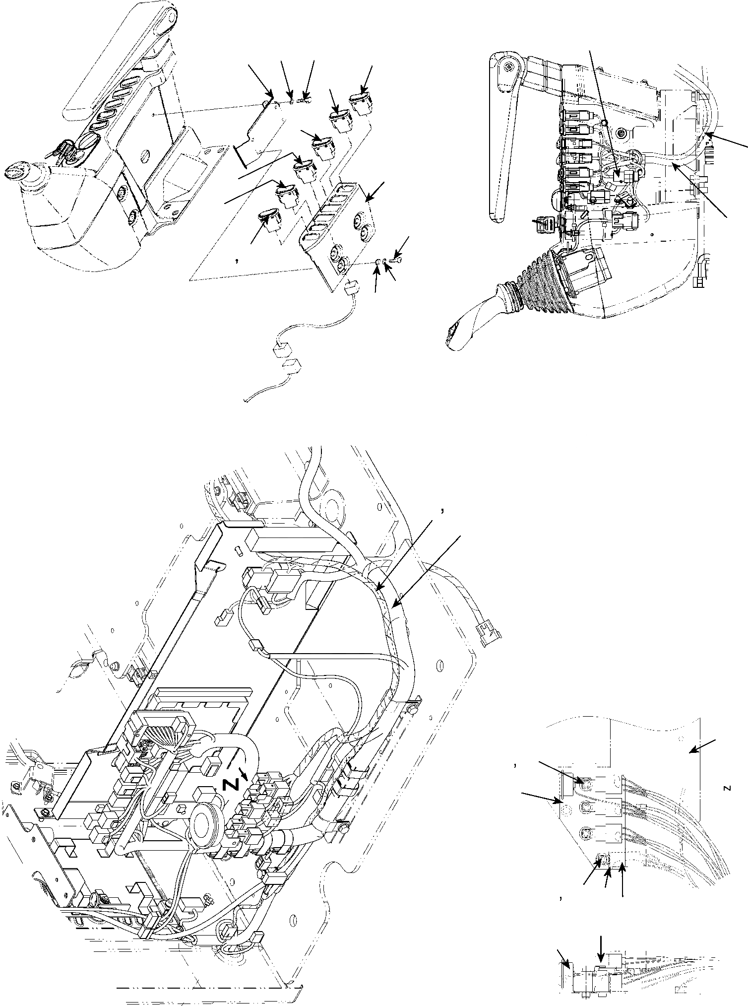 Схема запчастей Komatsu PC350LC - КАБИНА ПОЛ В СБОРЕ И RH УПРАВЛ-Е LAYOUT 