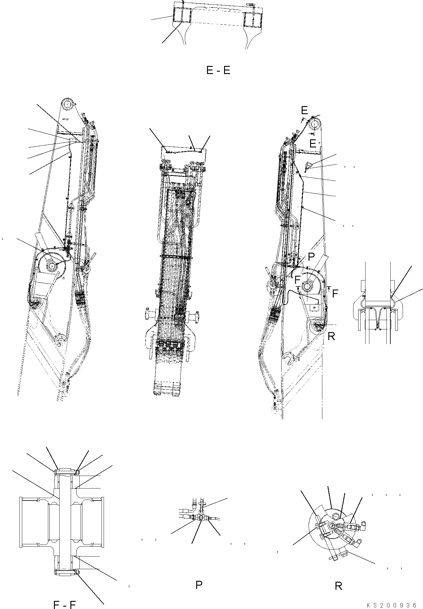 Схема запчастей Komatsu PC350LC - 1-Я СТРЕЛА ПАЛЕЦS И ВТУЛКАS 