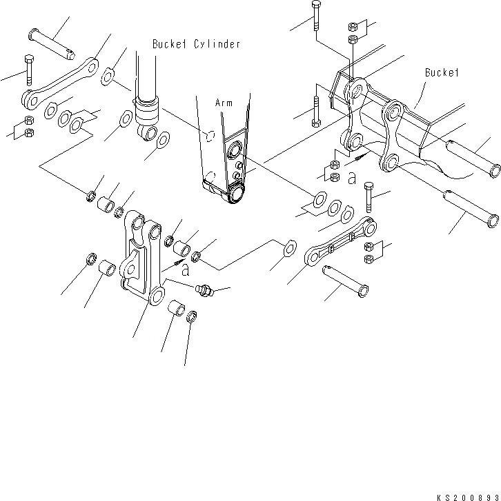 Схема запчастей Komatsu PC350LC - СОЕДИНЕНИЕ КОВША (С ПОДЪЕМ EYE) (№K7-) 