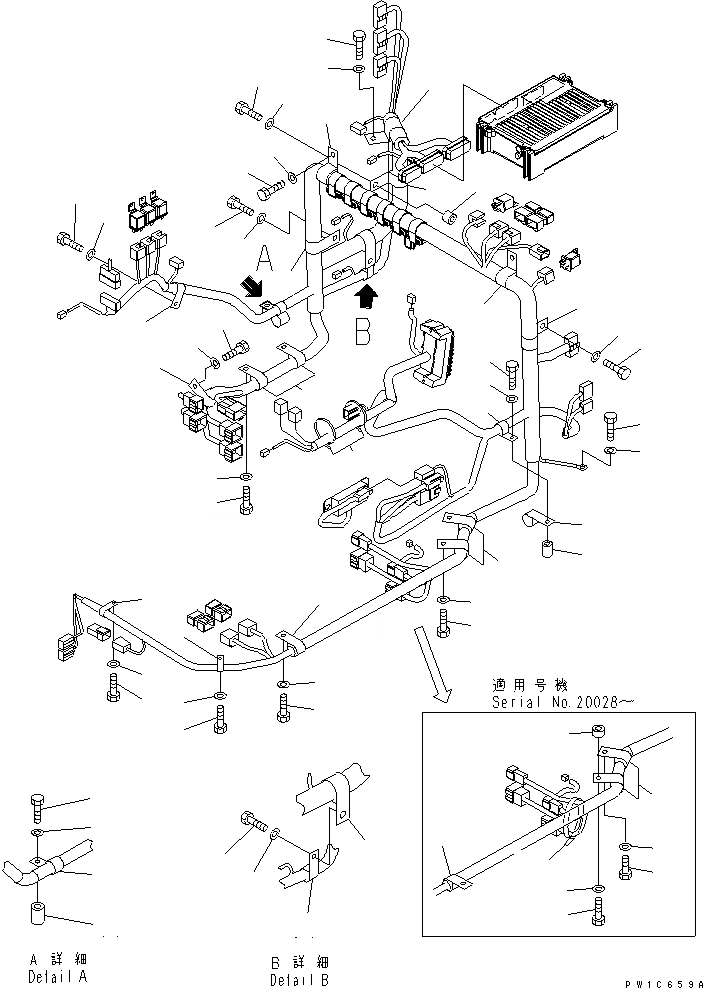 Схема запчастей Komatsu PC350LC-7 - ПОЛ FRANE (КРЕПЛЕНИЕ)(№-) КАБИНА ОПЕРАТОРА И СИСТЕМА УПРАВЛЕНИЯ