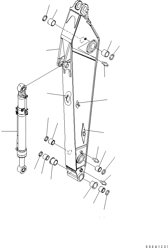 Схема запчастей Komatsu PC350LC-7 - РУКОЯТЬ (.M) (С ДОПОЛН. ГИДРОЛИНИЕЙ)(№-) РАБОЧЕЕ ОБОРУДОВАНИЕ