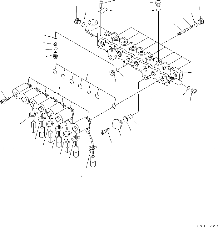 Схема запчастей Komatsu PC350LC-7 - СОЛЕНОИДНЫЙ КЛАПАН(№-) ОСНОВН. КОМПОНЕНТЫ И РЕМКОМПЛЕКТЫ