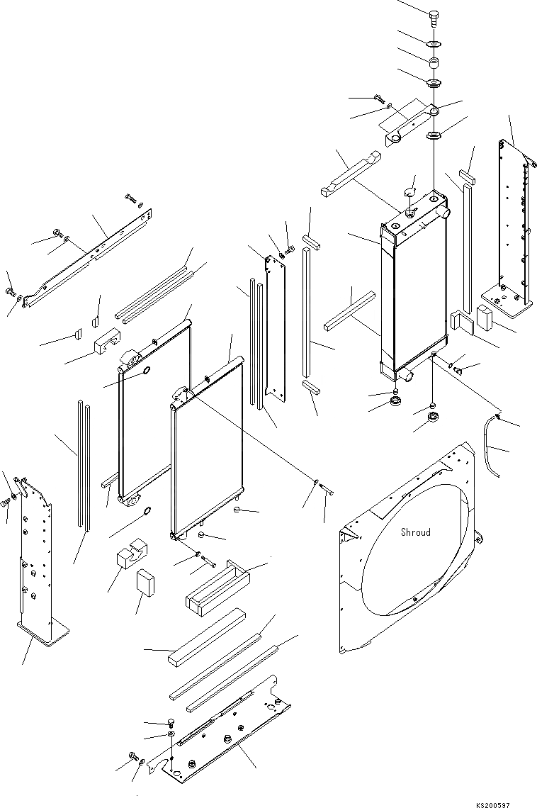 Схема запчастей Komatsu PC350LC-8 - ОХЛАЖД-Е (РАДИАТОР И МАСЛООХЛАДИТЕЛЬ) (№K-) C СИСТЕМА ОХЛАЖДЕНИЯ