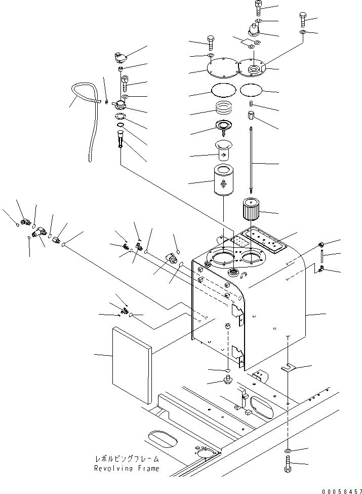 Схема запчастей Komatsu PC350LC-8 - ГИДР. БАК. (С КЛАПАН ПЕРЕГРУЗКИ) (БЫСТРОСЪЕМН. МЕХ-М) (№K-K) H ГИДРАВЛИКА