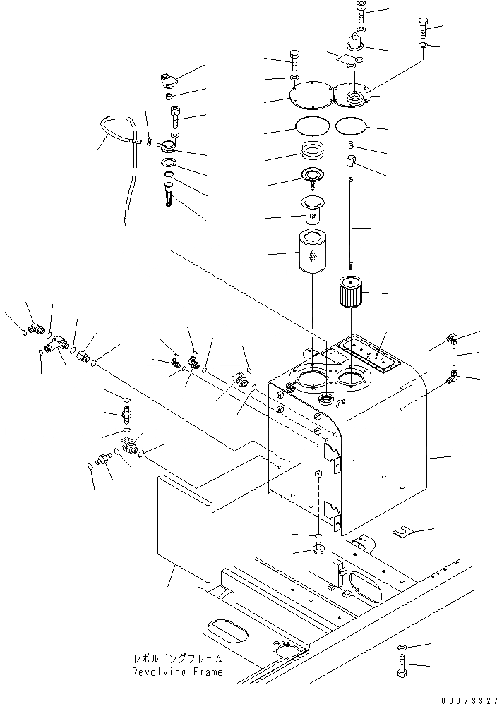 Схема запчастей Komatsu PC350LC-8 - ГИДР. БАК. (С КЛАПАН ПЕРЕГРУЗКИ) (БЫСТРОСЪЕМН. МЕХ-М) (№K-K9) H ГИДРАВЛИКА