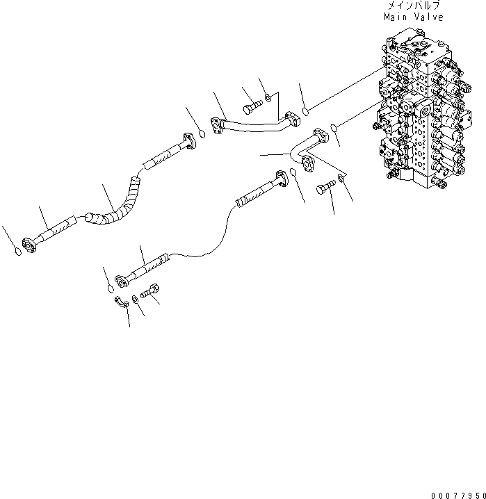 Схема запчастей Komatsu PC350LC-8 - ДОПОЛН. ГИДРОЛИНИЯ ( АКТУАТОР) H ГИДРАВЛИКА