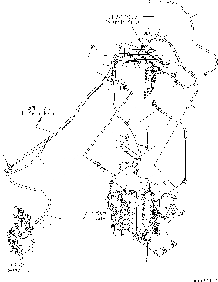 Схема запчастей Komatsu PC350LC-8 - СОЛЕНОИДНЫЙ КЛАПАН (ПАТРУБКИ И КОРПУС) (№K7-) H ГИДРАВЛИКА