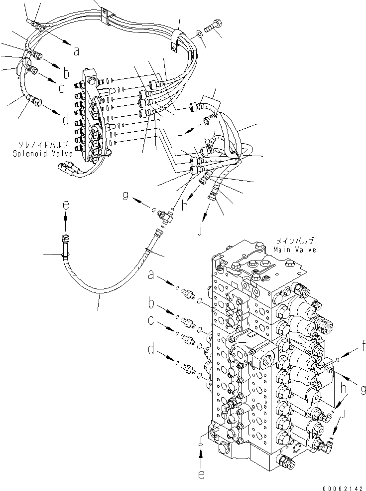 Схема запчастей Komatsu PC350LC-8 - ОСНОВН. ЛИНИЯ PPC (ШЛАНГИ) H ГИДРАВЛИКА