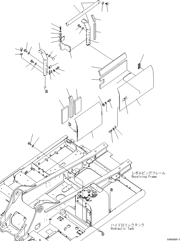 Схема запчастей Komatsu PC350LC-8 - ЛЕВ. ДВЕРЬ (КАБИНА) (№K-) M ЧАСТИ КОРПУСА