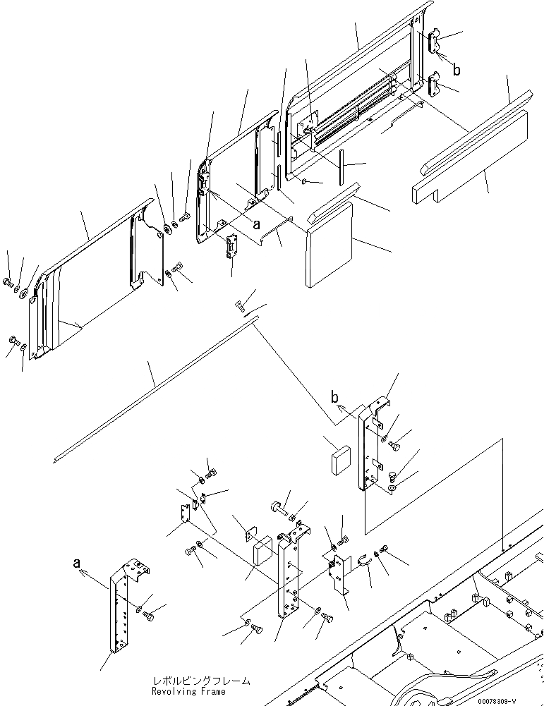 Схема запчастей Komatsu PC350LC-8 - ПРАВ. ДВЕРЬ (КАБИНА) (№K-) M ЧАСТИ КОРПУСА