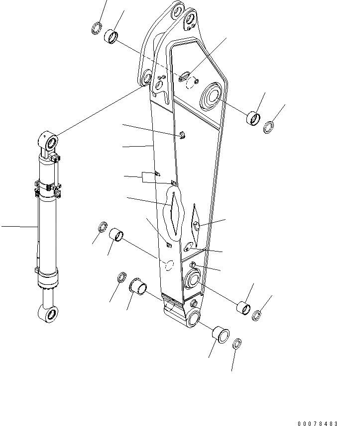 Схема запчастей Komatsu PC350LC-8 - РУКОЯТЬ (.M) ( АКТУАТОР) (№K-) T РАБОЧЕЕ ОБОРУДОВАНИЕ
