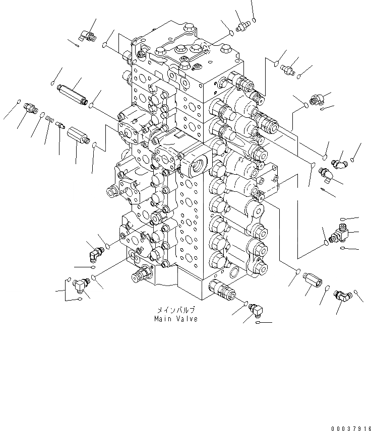 Схема запчастей Komatsu PC350LC-7E0 - ОСНОВН. КЛАПАН (СОЕДИНИТЕЛЬН. ЧАСТИ) (/) ( АКТУАТОР) ГИДРАВЛИКА