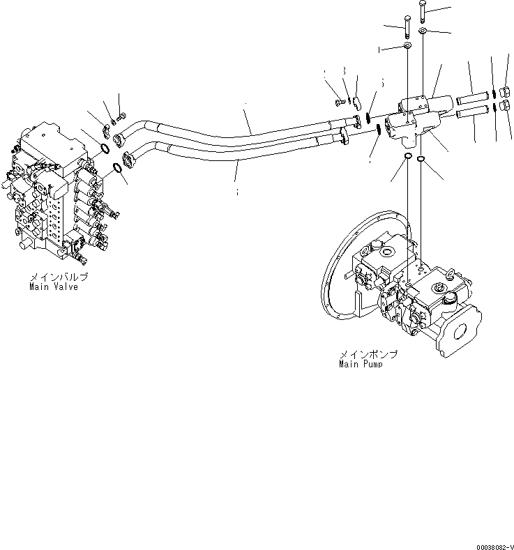 Схема запчастей Komatsu PC350LC-7E0 - ЛИНИЯ ПОДАЧИ (C ПРОХОДНЫМ ФИЛЬТРОМ)(№-7) ГИДРАВЛИКА