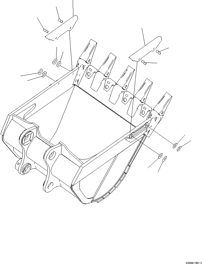 Схема запчастей Komatsu PC350LC-7E0 - БОКОРЕЗЫ (ДЛЯ УСИЛЕНН. КОВША)(№97-) РАБОЧЕЕ ОБОРУДОВАНИЕ