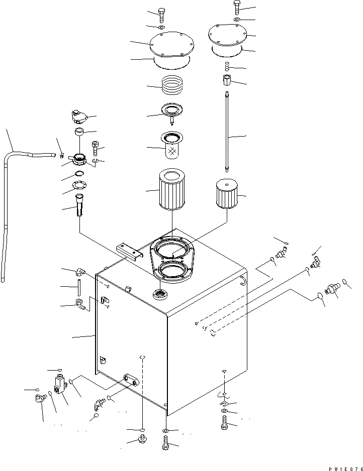 Схема запчастей Komatsu PC350LC-7-BA - ГИДР. БАК. (ДЛЯ КЛАПАНА ПЕРЕГРУЗКИ) ГИДРАВЛИКА