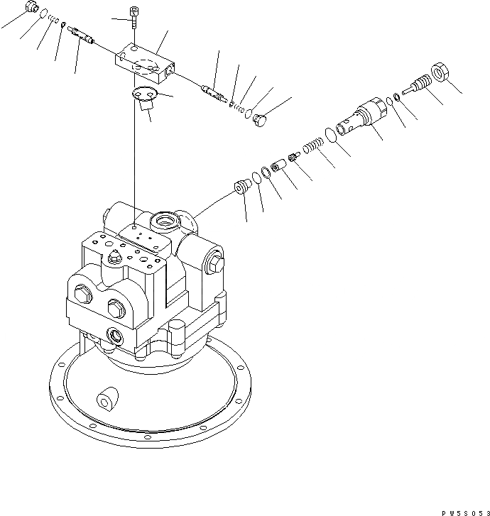 Схема запчастей Komatsu PC350LC-7-BA - МОТОР ПОВОРОТА (/) ОСНОВН. КОМПОНЕНТЫ И РЕМКОМПЛЕКТЫ