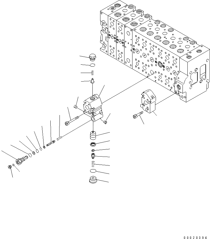 Схема запчастей Komatsu PC350LC-7-BA - ОСНОВН. КЛАПАН (-АКТУАТОР) (/) ОСНОВН. КОМПОНЕНТЫ И РЕМКОМПЛЕКТЫ