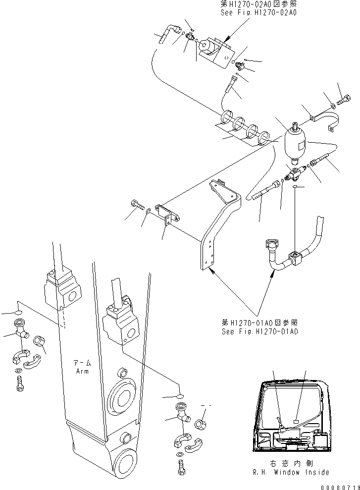 Схема запчастей Komatsu PC350LC-8 - ПЕРЕХОДНИК ДЛЯ МОЛОТА (ДЛЯ NIPPON PNEUMATIC)(№97-) РАБОЧЕЕ ОБОРУДОВАНИЕ