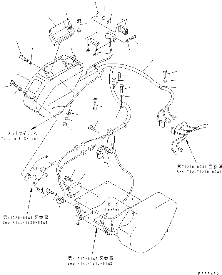 Схема запчастей Komatsu PC350LC-6 - ОСНОВН. КОНСТРУКЦИЯ (ПРАВ. СТОЙКА) (ПАНЕЛЬ И ПРОВОДКА) (С ОБОГРЕВ-ЛЕМ)(№8-8) КАБИНА ОПЕРАТОРА И СИСТЕМА УПРАВЛЕНИЯ