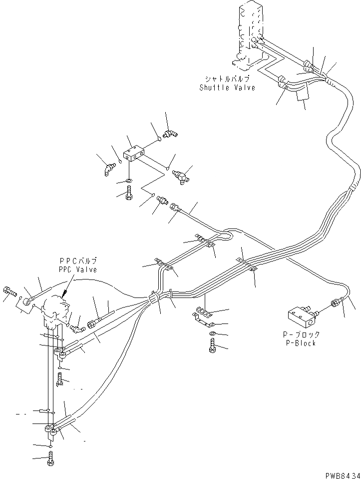 Схема запчастей Komatsu PC350LC-6 - ОСНОВН. КОНСТРУКЦИЯ (PPC ЛИНИЯ ХОДА) ( АКТУАТОР)(№-9) КАБИНА ОПЕРАТОРА И СИСТЕМА УПРАВЛЕНИЯ