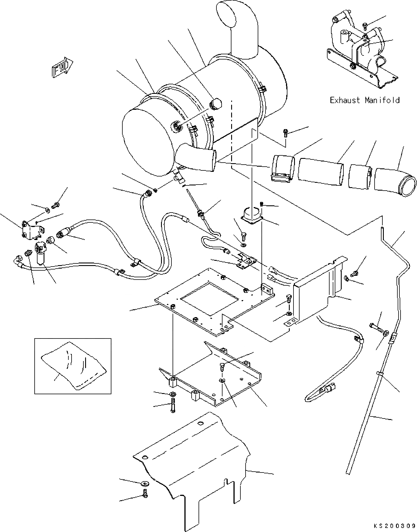 Схема запчастей Komatsu PC350NLC-8 - DIESEL ЧАСТЬICULATE ФИЛЬТР. И КРЕПЛЕНИЕ B КОМПОНЕНТЫ ДВИГАТЕЛЯ