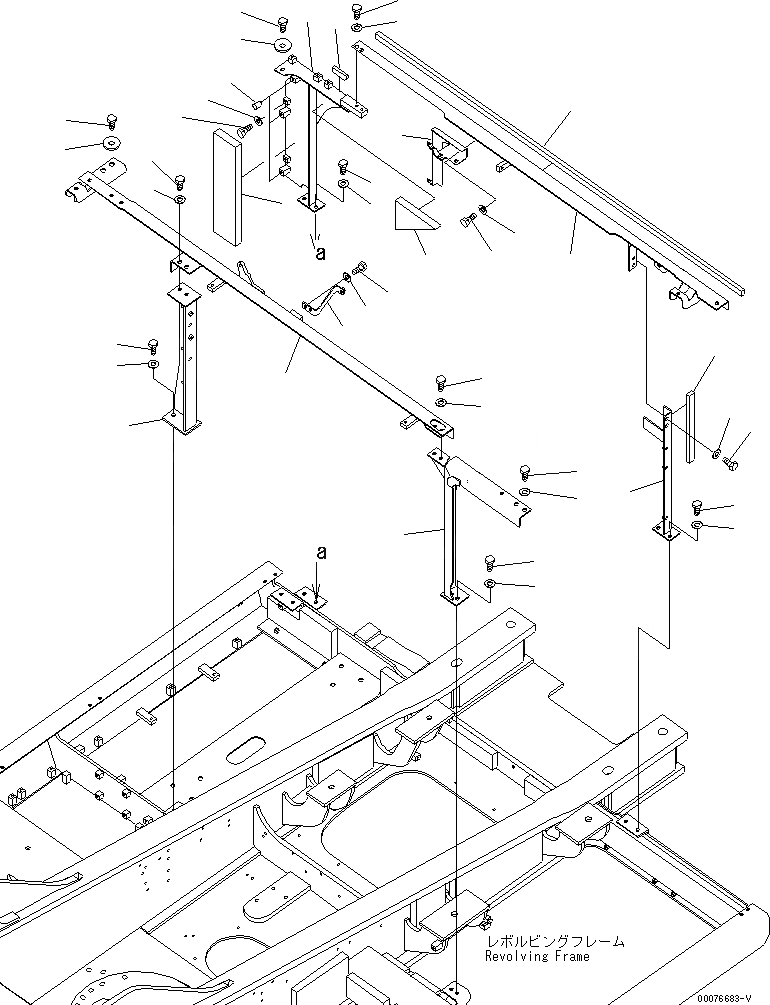 Схема запчастей Komatsu PC350NLC-8 - РАМА (КАБИНА) M ЧАСТИ КОРПУСА