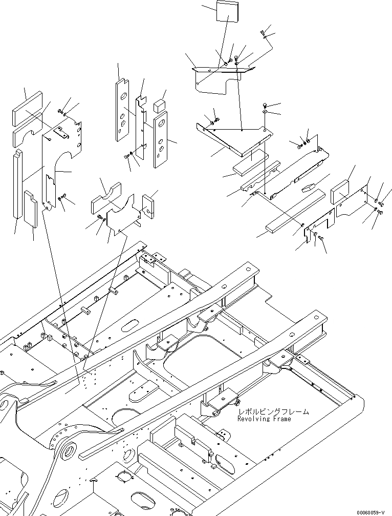 Схема запчастей Komatsu PC350NLC-8 - ПЕРЕГОРОДКА. (КАБИНА) (НАСОС И РАДИАТОР) (ДЛЯ ГЛУШИТЕЛЬ) M ЧАСТИ КОРПУСА