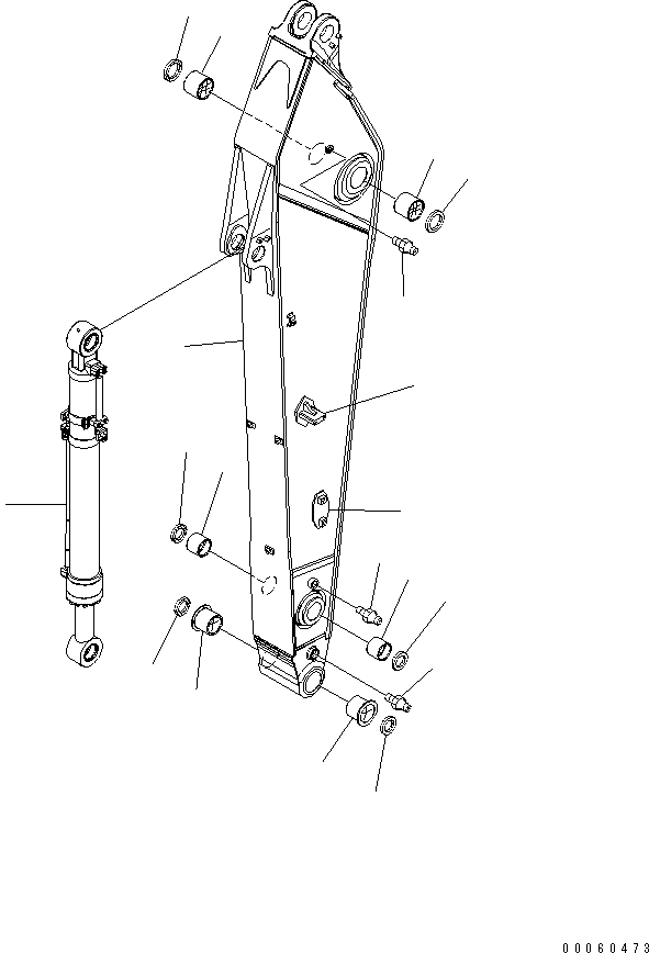 Схема запчастей Komatsu PC350NLC-8 - РУКОЯТЬ (.M) (УСИЛ.) (С ДОПОЛН. ГИДРОЛИНИЕЙ) T РАБОЧЕЕ ОБОРУДОВАНИЕ