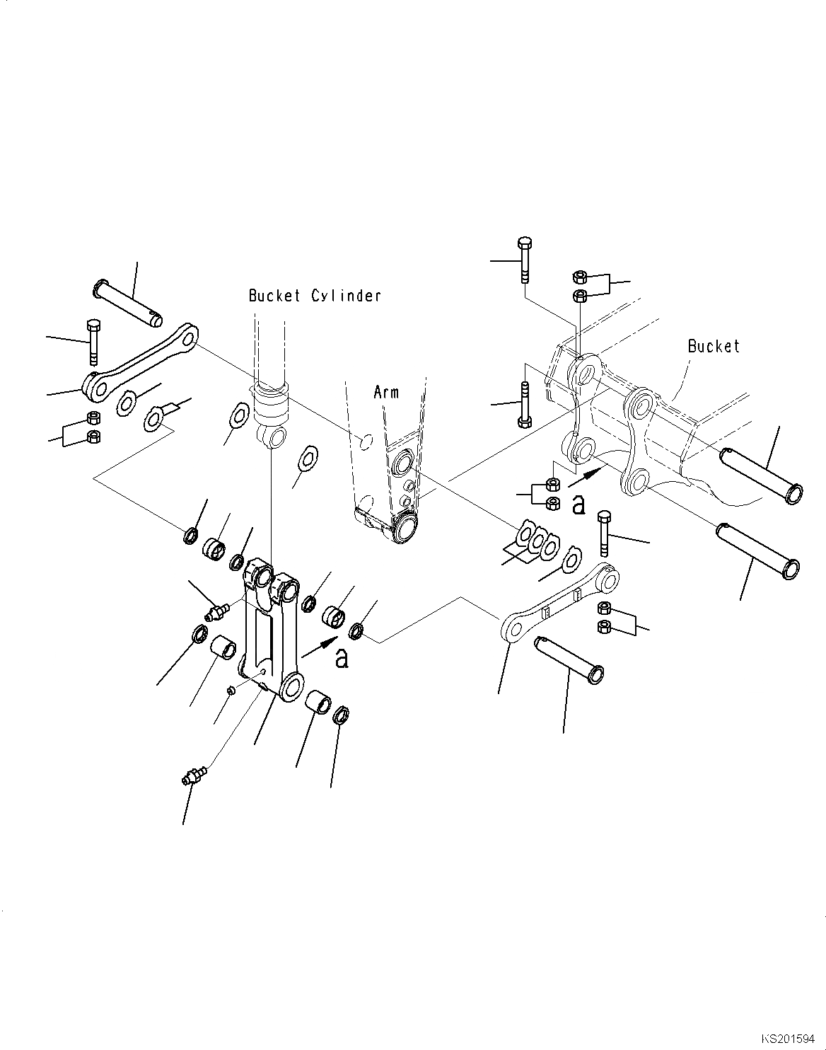Схема запчастей Komatsu PC350LC-8 SUPER LONG FRONT - СОЕДИНЕНИЕ КОВША 