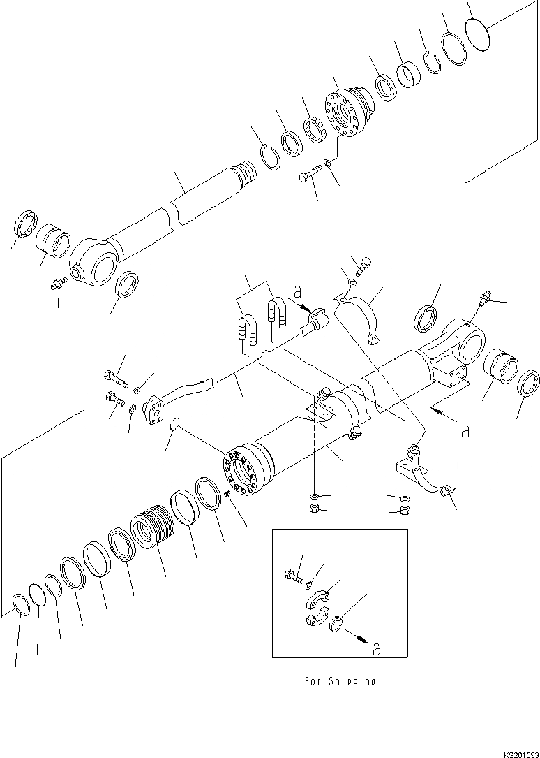 Схема запчастей Komatsu PC350LC-8 SUPER LONG FRONT - ЦИЛИНДР КОВША 