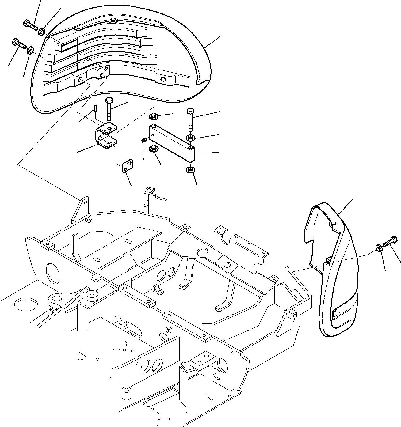 Схема запчастей Komatsu PC35R-8 DELUXE - LATERAL ЗАЩИТА СИСТЕМА УПРАВЛЕНИЯ И ОСНОВНАЯ РАМА