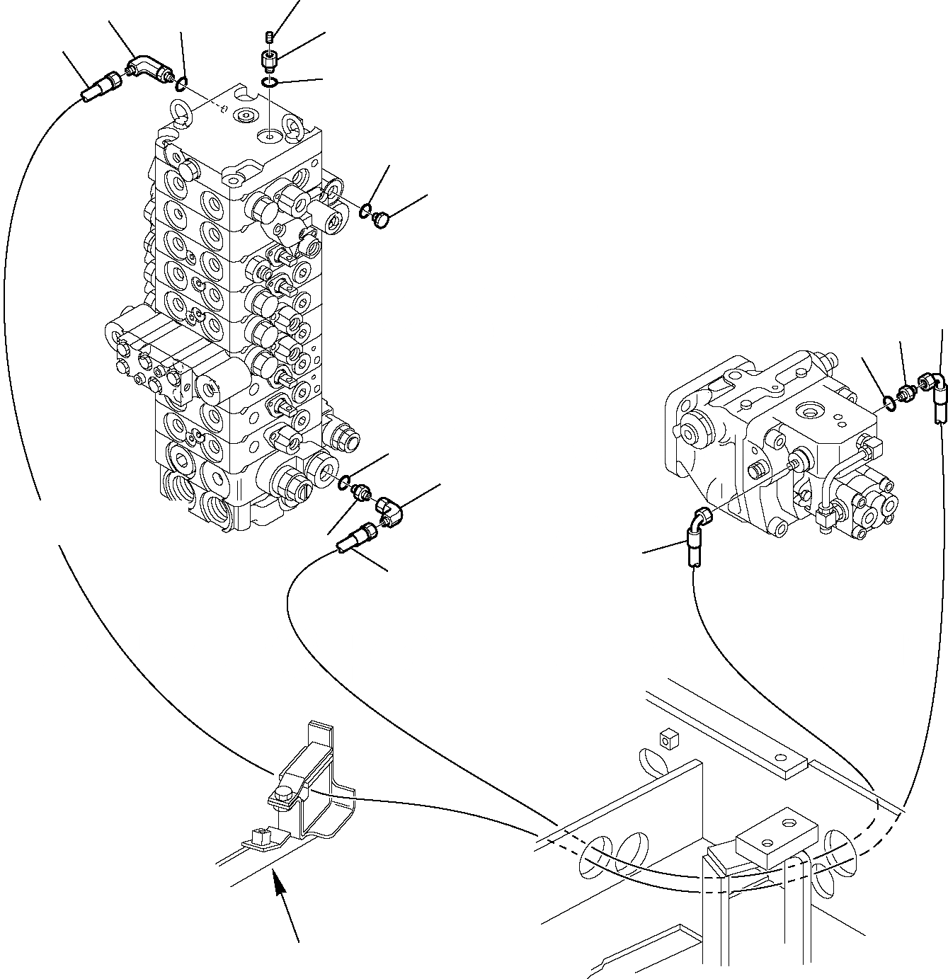 Схема запчастей Komatsu PC35R-8 DELUXE - ГИДРОЛИНИЯ (ПОГРУЗ. СЕНСОР.) УПРАВЛ-Е РАБОЧИМ ОБОРУДОВАНИЕМ