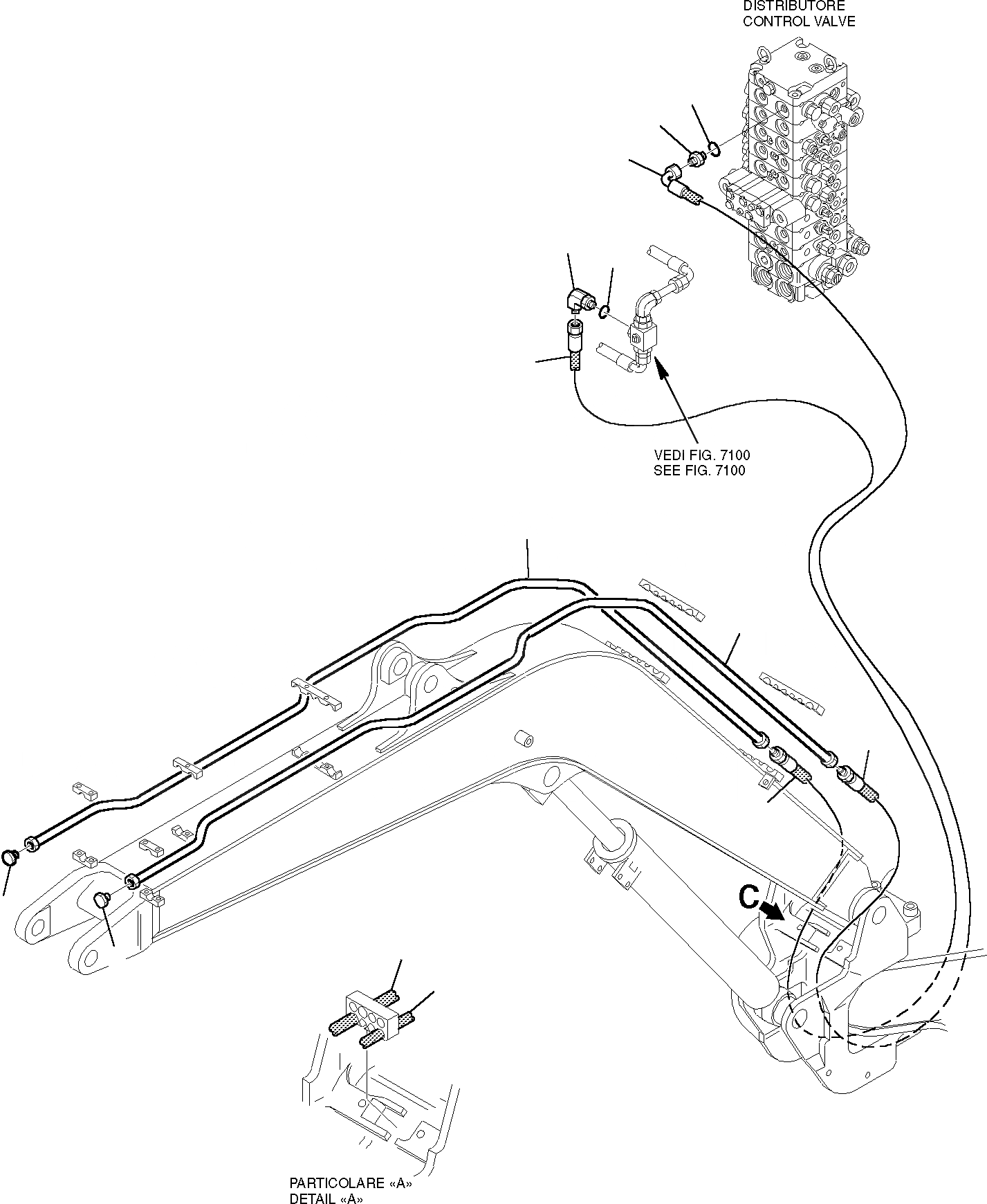 Схема запчастей Komatsu PC35R-8 DELUXE - ГИДРОЛИНИЯ (ДЛЯ НАВЕСН. ОБОРУД.) (/) РАБОЧЕЕ ОБОРУДОВАНИЕ
